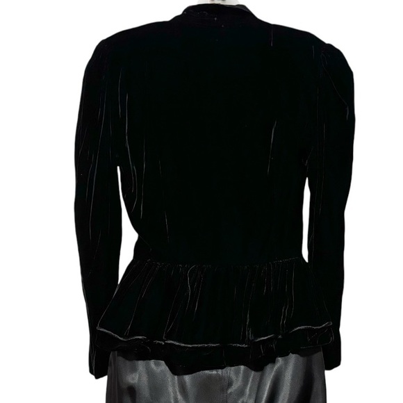 Vintage Rampage Velvet Peplum Jacket and Satin Skirt, 28” waist - Picture 5 of 12